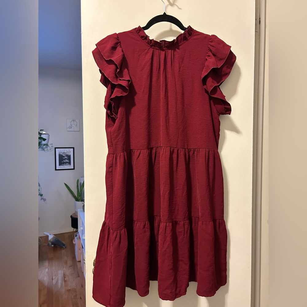 High neck tiered dress